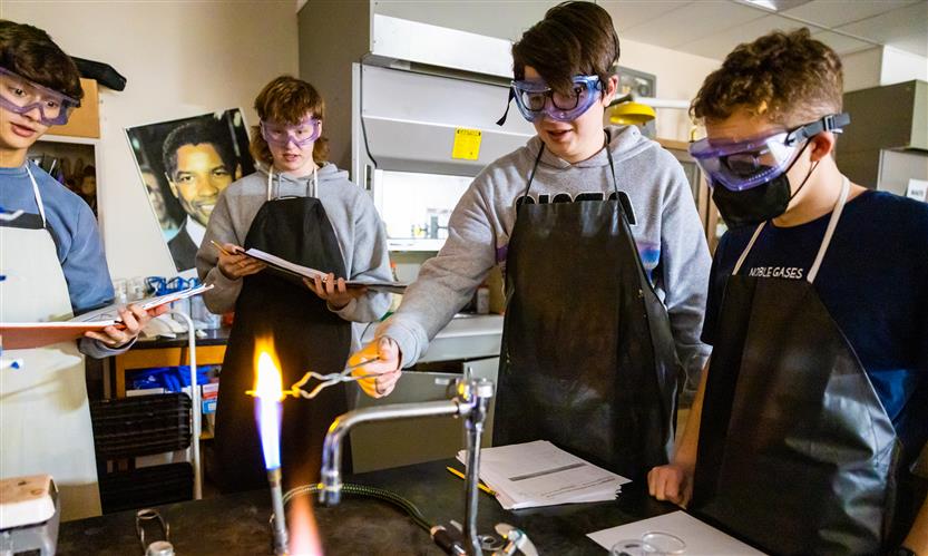 Students in a chemistry class